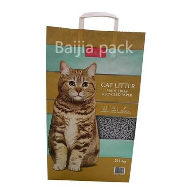 Kattenvuil Kraftpapieren zak Verpakking 1,5 l-10 l Op maat gedrukt