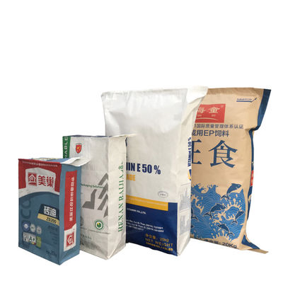 Industriële multiwall kraftpapieren zakken / zak 20 kg fabrikant voor droge vloeibare producten