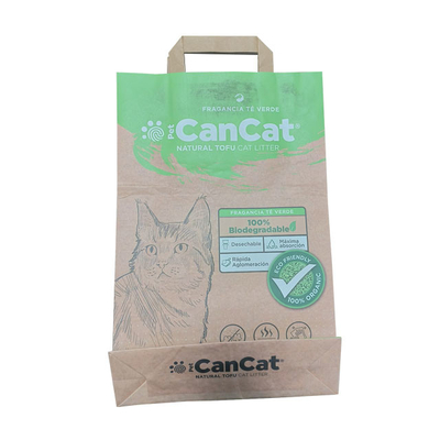 het Document van 5kg 10kg Kraftpapier Zakken voor Cat Little Animal Food Customized-Grootte