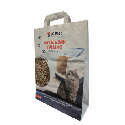 Biologisch afbreekbare Kraftpapier-Document Zakken voor Cat Litter Packaging Custom Print