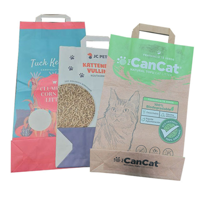 de Hitte van 6L 10L - verzegelde Zij Lege Tofu Cat Litter Bag Custom Printed van het Hoekplaathandvat