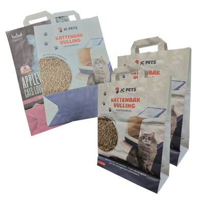 Eco Vriendschappelijke 5Litres 15Ibs Cat Litter Stand Up Pouches Cat Litter Sand Packing Bag met Handvat