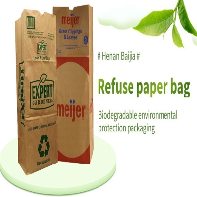 Biologisch afbreekbare 30 gallon gazonblad papieren zakken Aangepast logo geaccepteerd