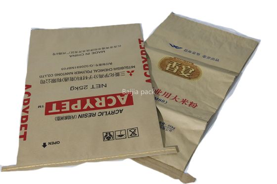 60cmx40cmx10cm Multiwall Kraft Paper Bags Op maat gedrukt