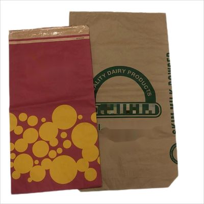 Gepersonaliseerd logo warmte afdichting papieren zak Wit Bruin Multiwall papieren zak