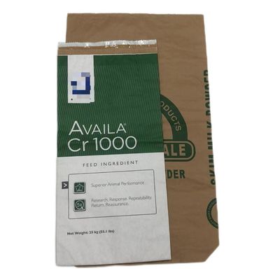 Gepersonaliseerd logo warmte afdichting papieren zak Wit Bruin Multiwall papieren zak