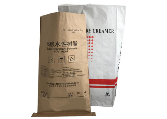 het Document van de Laag Witte Bruine Kraftpapier van 15kg 20kg 25kg Dubbele Zak voor Verpakking