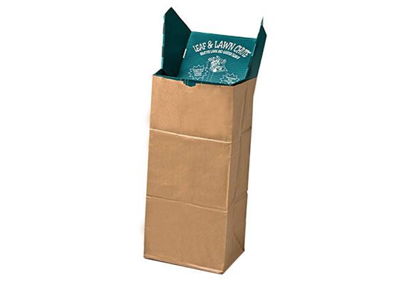 Kraftpapier-Document 20kg Douane Gedrukte van de de Zakkentuin van het Gazonblad het Afvalzakken