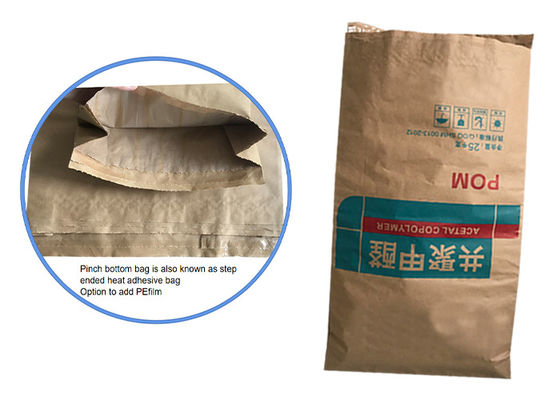 25kg het Document van mechanismemultiwall het Document van Zakken Bruine Kraftpapier Zakken