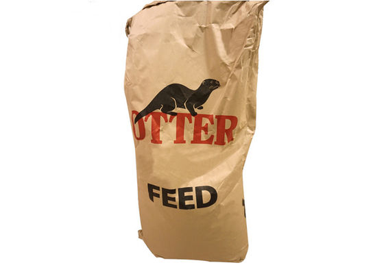 Het Document van het douaneembleem 25kg Multiwall Kraftpapier Zakken voor de Verpakking van DierenvoerVismeel