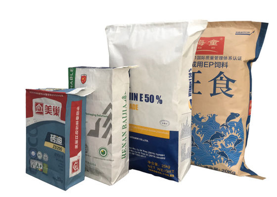 Het Document van Eco- Vriendschappelijke Gerecycleerde Multiwall Kraftpapier het Document van het de RangTarwemeel van het Zakvoedsel Zak