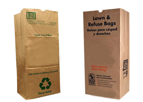 Bruine het Document van Multiwall Kraftpapier het Document van het het Huisvuilgazon van de Zakkenkeuken Gerecycleerde Zakken