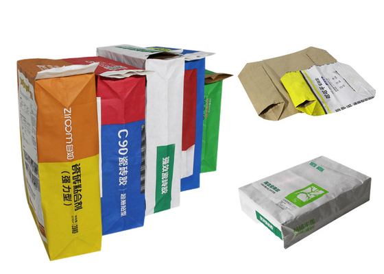 25kg 3 Vouw Gekleefde het Document van Klepmultiwall Zakken voor het Voedselingrediënten van het Verpakkingspoeder