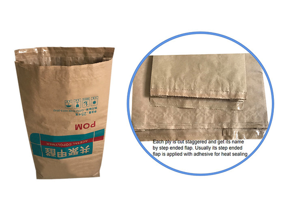Het Document van de Flexodruk 25kg 20kg Multiwall Kraftpapier Zakken Sugar Packaging Paper Bag