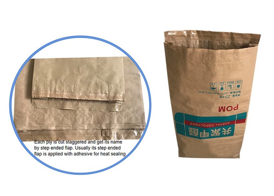 25kg 20kg 2 Laag of 3 Laag + PE het Document van Voeringsmultiwall het Document van Zakken Bruine Kraftpapier Zakken