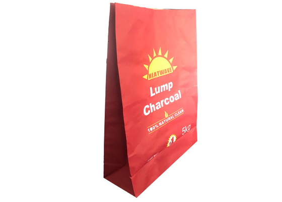 De genaaide Open het Document van Multiwall Kraftpapier Zakken van de de Barbecue5kg Houtskool van de Zakkencapaciteit