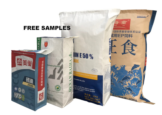 Industrie Geweven Samengestelde Kraftpapier-Document Zak Rekupereerbare Waterdichte 15kg 25kg 3ply