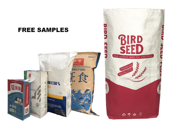 5kg 10kg 15kg 20kg 20LB 2 lagen of 3-laags multi-wandpapierzakken voor meelverpakking