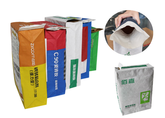 Gekleefde het Document van Klepmultiwall Kraftpapier Verpakkende Zakken 25kg voor Chemisch Poeder